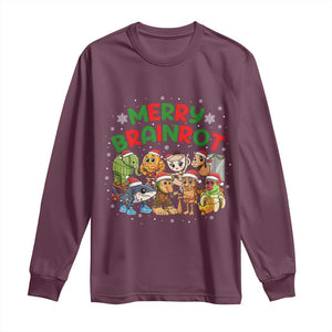 Gen Z Italian Merry Brainrot Christmas Long Sleeve Shirt Meme Holiday Gift TS12 Maroon Print Your Wear