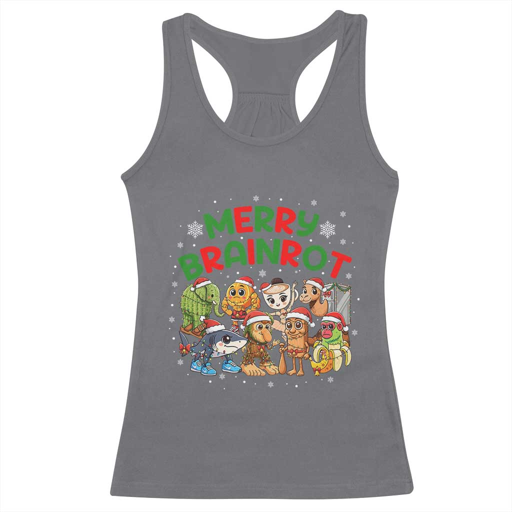 Gen Z Italian Merry Brainrot Christmas Racerback Tank Top Meme Holiday Gift TS12 Charcoal Print Your Wear