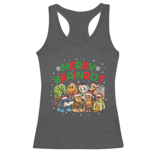 Gen Z Italian Merry Brainrot Christmas Racerback Tank Top Meme Holiday Gift TS12 Dark Heather Print Your Wear