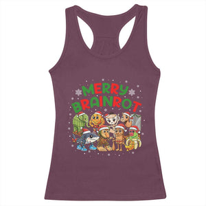Gen Z Italian Merry Brainrot Christmas Racerback Tank Top Meme Holiday Gift TS12 Maroon Print Your Wear