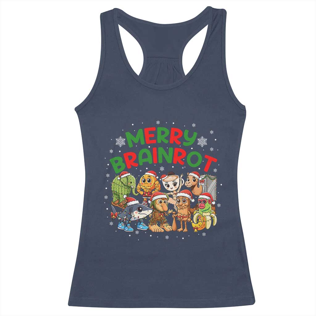 Gen Z Italian Merry Brainrot Christmas Racerback Tank Top Meme Holiday Gift TS12 Navy Print Your Wear