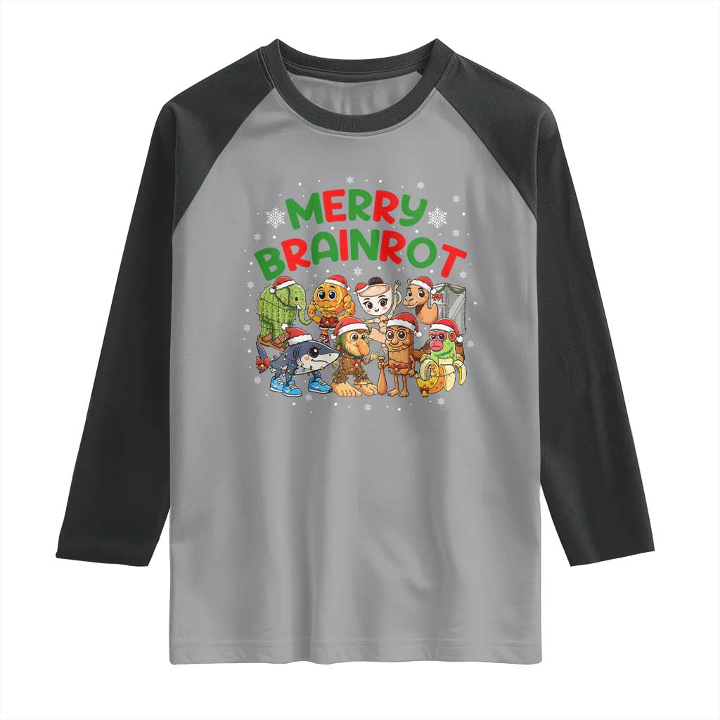 Gen Z Italian Merry Brainrot Christmas Raglan Shirt Meme Holiday Gift TS12 Sport Gray Black Print Your Wear