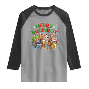 Gen Z Italian Merry Brainrot Christmas Raglan Shirt Meme Holiday Gift TS12 Sport Gray Black Print Your Wear
