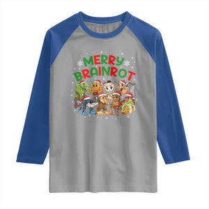 Gen Z Italian Merry Brainrot Christmas Raglan Shirt Meme Holiday Gift TS12 Sport Gray Royal Print Your Wear
