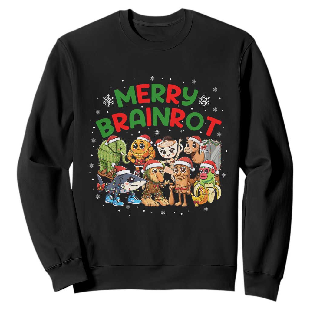 Gen Z Italian Merry Brainrot Christmas Sweatshirt Meme Holiday Gift TS12 Black Print Your Wear