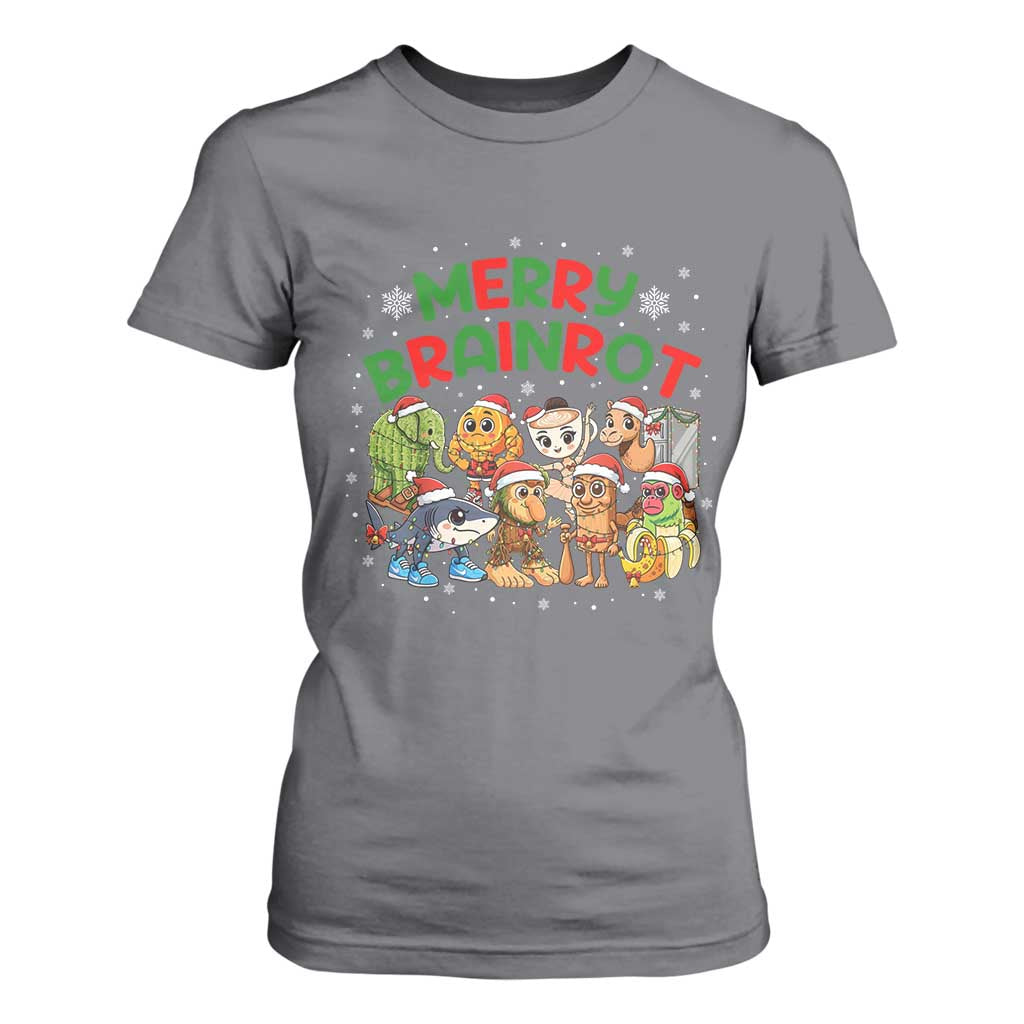 Gen Z Italian Merry Brainrot Christmas T Shirt For Women Meme Holiday Gift TS12 Charcoal Print Your Wear