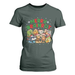 Gen Z Italian Merry Brainrot Christmas T Shirt For Women Meme Holiday Gift TS12 Dark Forest Green Print Your Wear