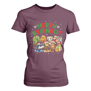Gen Z Italian Merry Brainrot Christmas T Shirt For Women Meme Holiday Gift TS12 Maroon Print Your Wear