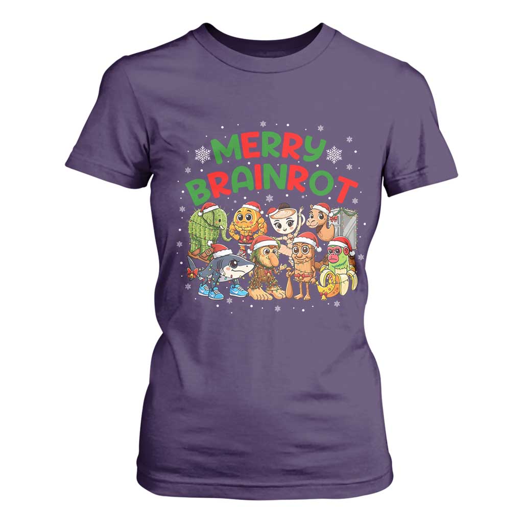 Gen Z Italian Merry Brainrot Christmas T Shirt For Women Meme Holiday Gift TS12 Purple Print Your Wear