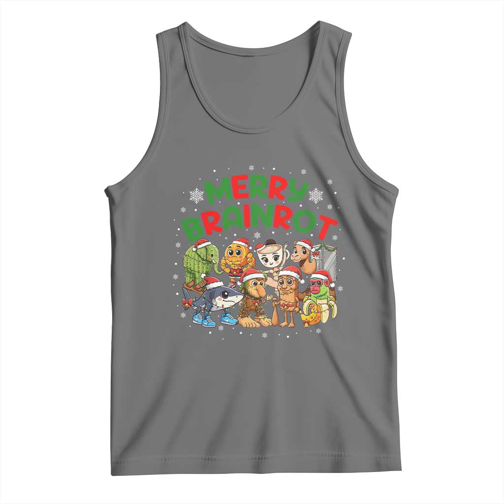Gen Z Italian Merry Brainrot Christmas Tank Top Meme Holiday Gift TS12 Black Heather Print Your Wear