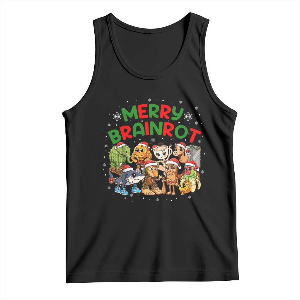 Gen Z Italian Merry Brainrot Christmas Tank Top Meme Holiday Gift TS12 Black Print Your Wear