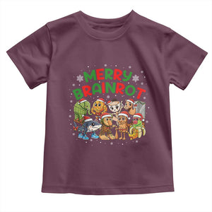 Gen Z Italian Merry Brainrot Christmas Toddler T Shirt Meme Holiday Gift TS12 Maroon Print Your Wear