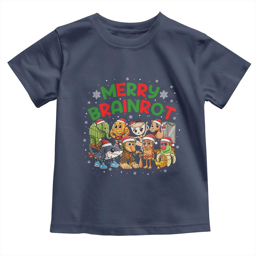 Gen Z Italian Merry Brainrot Christmas Toddler T Shirt Meme Holiday Gift TS12 Navy Print Your Wear