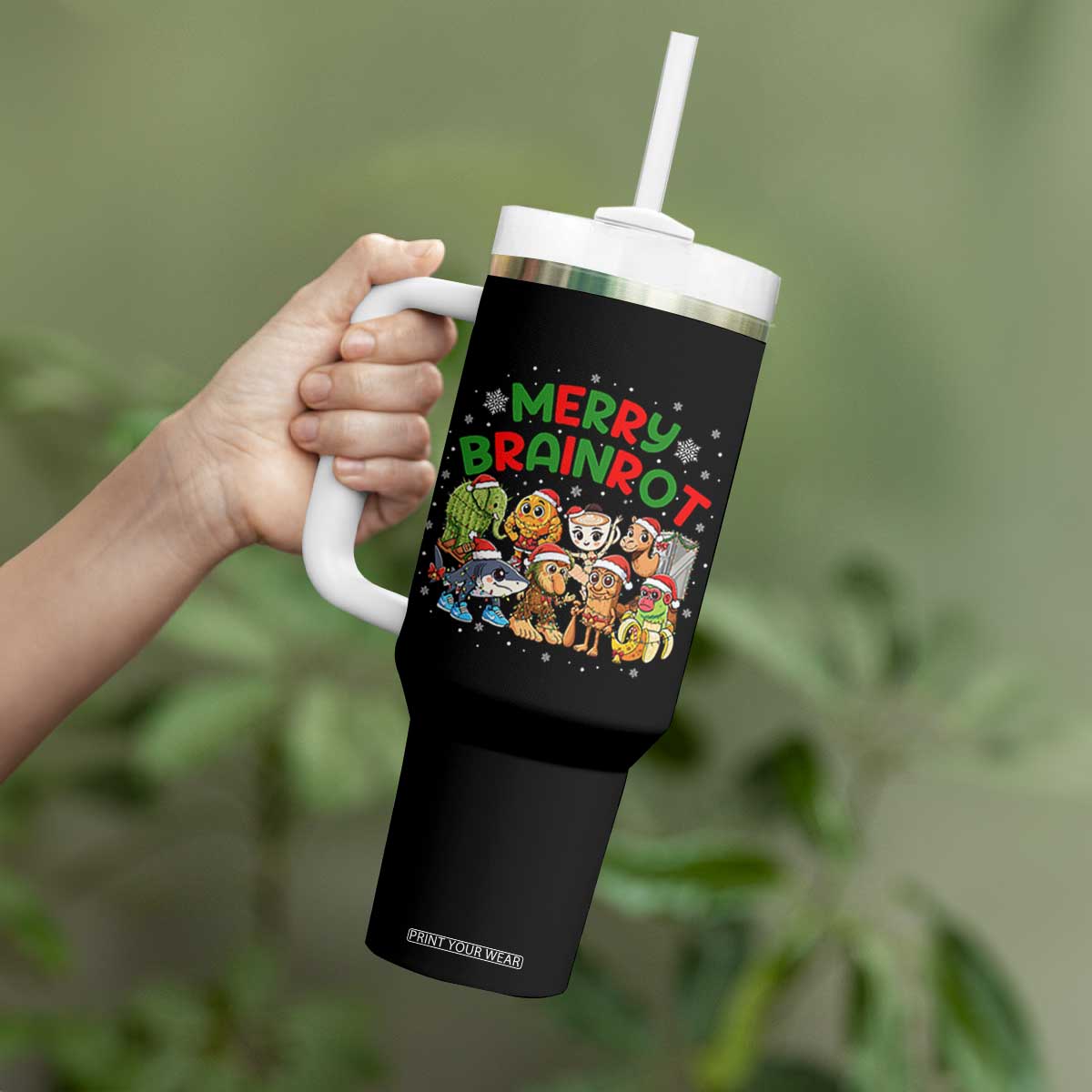 Gen Z Italian Merry Brainrot Christmas Tumbler With Handle Meme Holiday Gift TS12 Print Your Wear