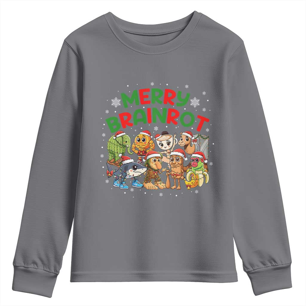 Gen Z Italian Merry Brainrot Christmas Youth Sweatshirt Meme Holiday Gift TS12 Charcoal Print Your Wear