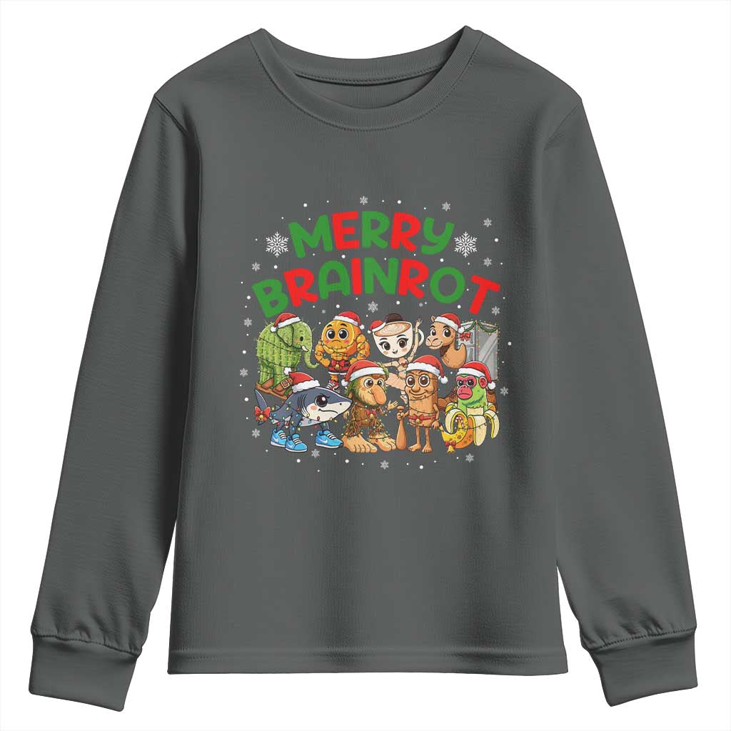 Gen Z Italian Merry Brainrot Christmas Youth Sweatshirt Meme Holiday Gift TS12 Dark Heather Print Your Wear
