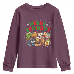 Gen Z Italian Merry Brainrot Christmas Youth Sweatshirt Meme Holiday Gift TS12 Maroon Print Your Wear