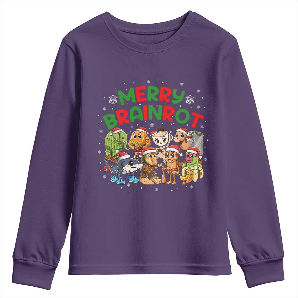 Gen Z Italian Merry Brainrot Christmas Youth Sweatshirt Meme Holiday Gift TS12 Purple Print Your Wear
