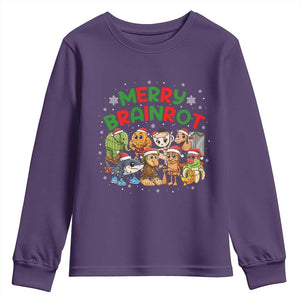 Gen Z Italian Merry Brainrot Christmas Youth Sweatshirt Meme Holiday Gift TS12 Purple Print Your Wear