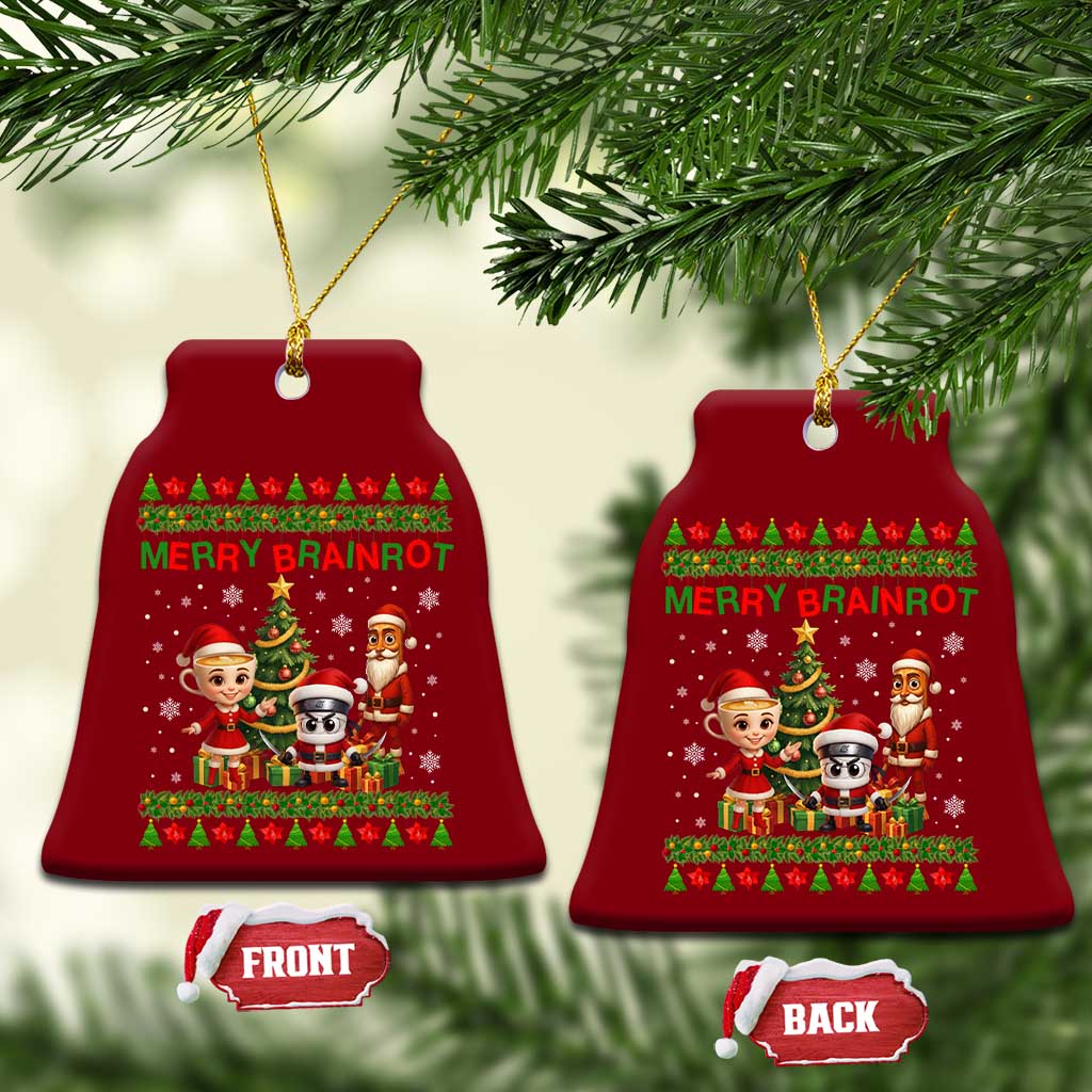 Merry Brainrot Ceramic Ornament Funny Ugly Christmas Italian Meme Gift TS12 Print Your Wear