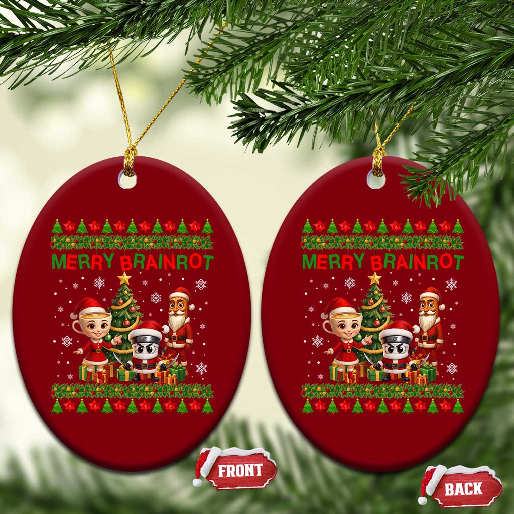 Merry Brainrot Ceramic Ornament Funny Ugly Christmas Italian Meme Gift TS12 Print Your Wear