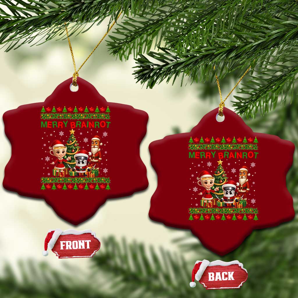 Merry Brainrot Ceramic Ornament Funny Ugly Christmas Italian Meme Gift TS12 Print Your Wear