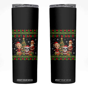 Merry Brainrot Skinny Tumbler Funny Ugly Christmas Italian Meme Gift TS12 Black Print Your Wear