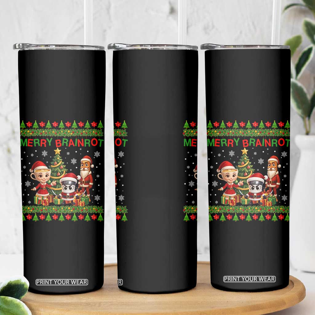 Merry Brainrot Skinny Tumbler Funny Ugly Christmas Italian Meme Gift TS12 Print Your Wear