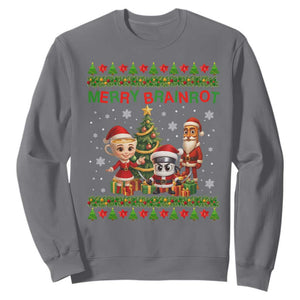 Merry Brainrot Sweatshirt Funny Ugly Christmas Italian Meme Gift TS12 Charcoal Print Your Wear