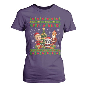 Merry Brainrot T Shirt For Women Funny Ugly Christmas Italian Meme Gift TS12 Purple Print Your Wear