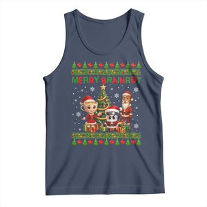 Merry Brainrot Tank Top Funny Ugly Christmas Italian Meme Gift TS12 Navy Print Your Wear
