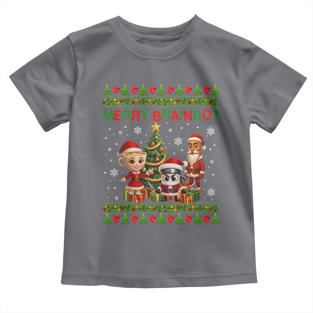 Merry Brainrot Toddler T Shirt Funny Ugly Christmas Italian Meme Gift TS12 Charcoal Print Your Wear