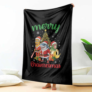 Merry Brainrotmas Throw Blanket Funny Italian Brainrot Meme Christmas TS12 Print Your Wear