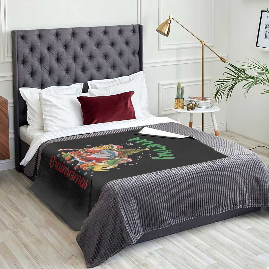 Merry Brainrotmas Throw Blanket Funny Italian Brainrot Meme Christmas TS12 Print Your Wear