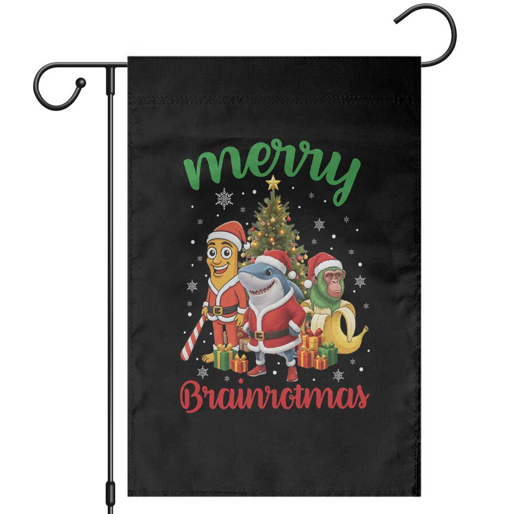 Merry Brainrotmas Garden Flag Funny Italian Brainrot Meme Christmas TS12 Black Print Your Wear