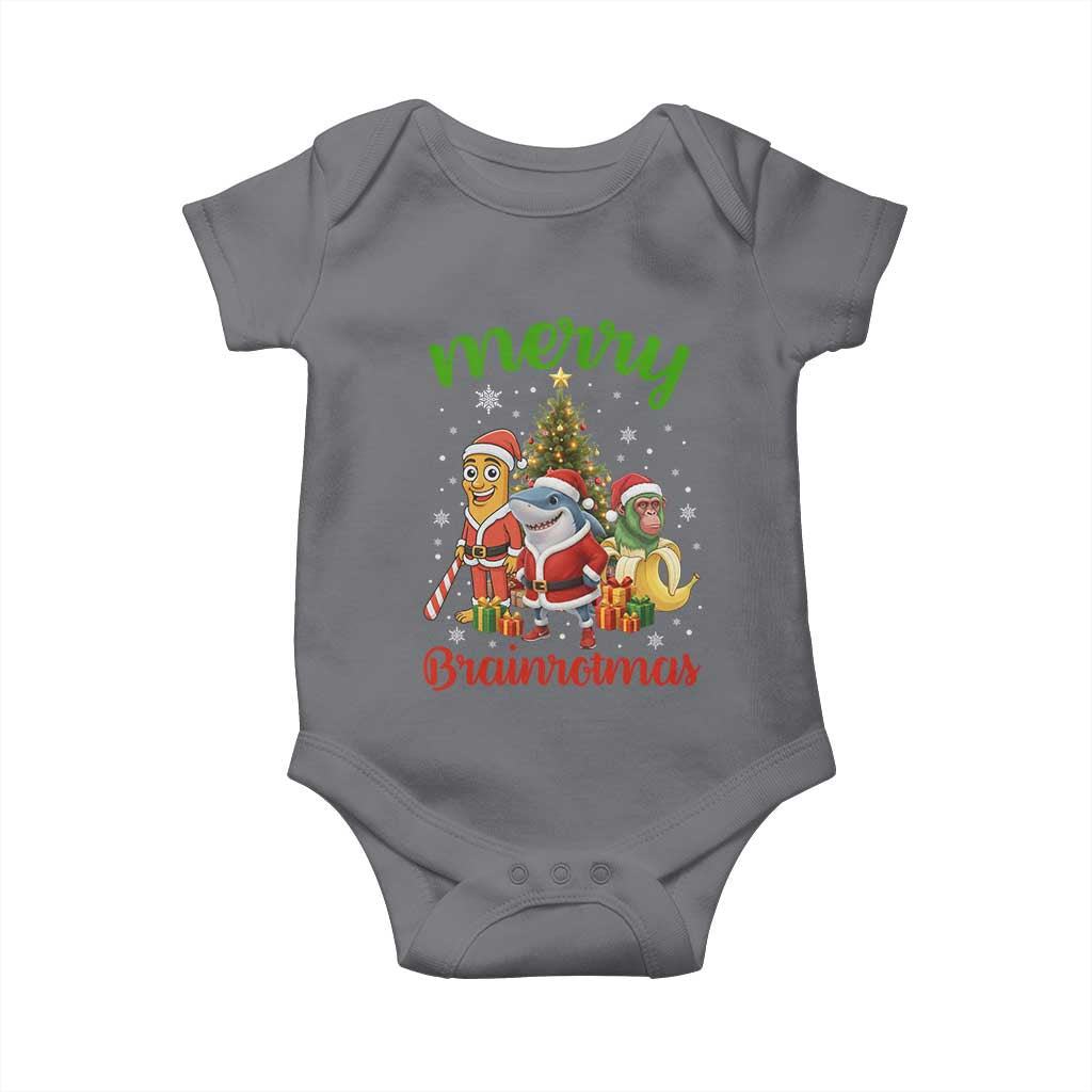 Merry Brainrotmas Baby Onesie Funny Italian Brainrot Meme Christmas TS12 Charcoal Print Your Wear