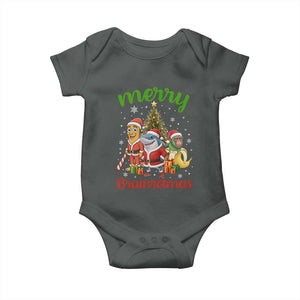 Merry Brainrotmas Baby Onesie Funny Italian Brainrot Meme Christmas TS12 Dark Heather Print Your Wear