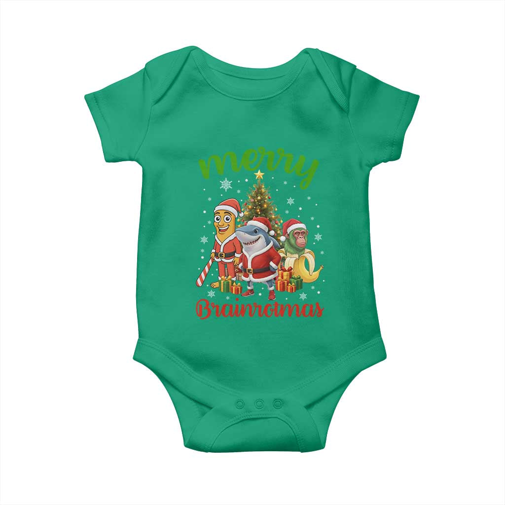 Merry Brainrotmas Baby Onesie Funny Italian Brainrot Meme Christmas TS12 Irish Green Print Your Wear