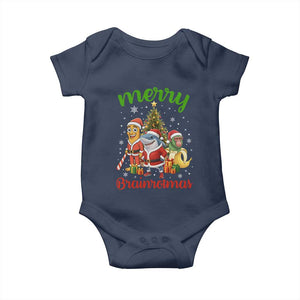 Merry Brainrotmas Baby Onesie Funny Italian Brainrot Meme Christmas TS12 Navy Print Your Wear