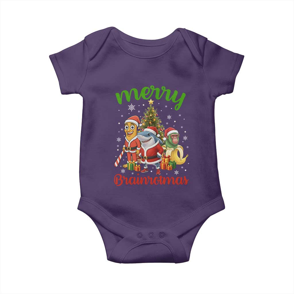 Merry Brainrotmas Baby Onesie Funny Italian Brainrot Meme Christmas TS12 Purple Print Your Wear