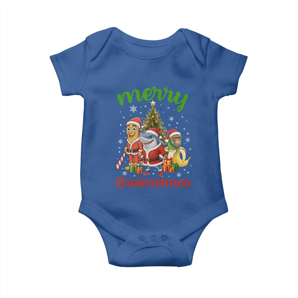 Merry Brainrotmas Baby Onesie Funny Italian Brainrot Meme Christmas TS12 Royal Blue Print Your Wear