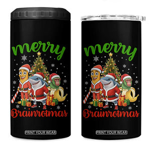Merry Brainrotmas 4 in 1 Can Cooler Tumbler Funny Italian Brainrot Meme Christmas TS12 One Size: 16 oz Black Print Your Wear
