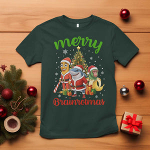 Merry Brainrotmas T Shirt Funny Italian Brainrot Meme Christmas TS12 Dark Forest Green Print Your Wear