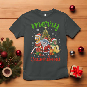 Merry Brainrotmas T Shirt Funny Italian Brainrot Meme Christmas TS12 Dark Heather Print Your Wear