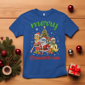 Merry Brainrotmas T Shirt Funny Italian Brainrot Meme Christmas TS12 Royal Blue Print Your Wear