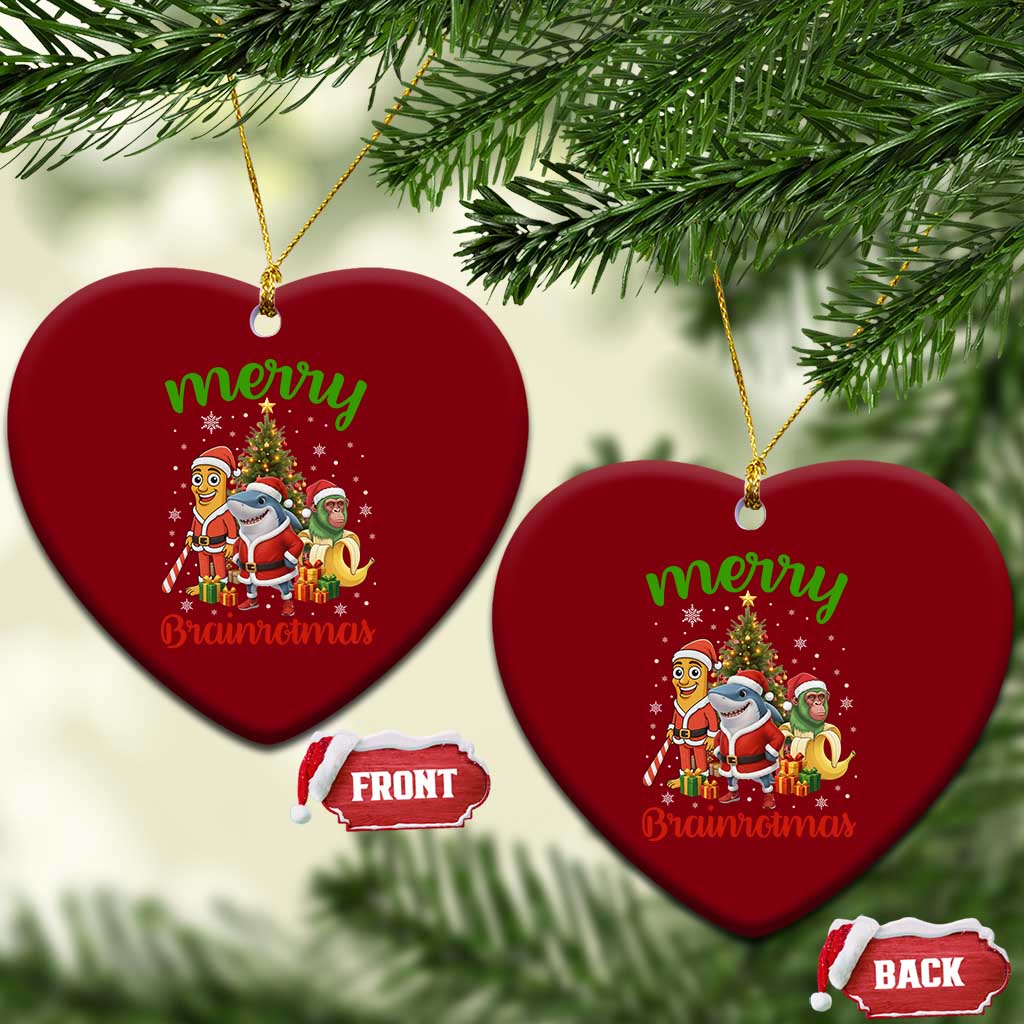 Merry Brainrotmas Ceramic Ornament Funny Italian Brainrot Meme Christmas TS12 Print Your Wear