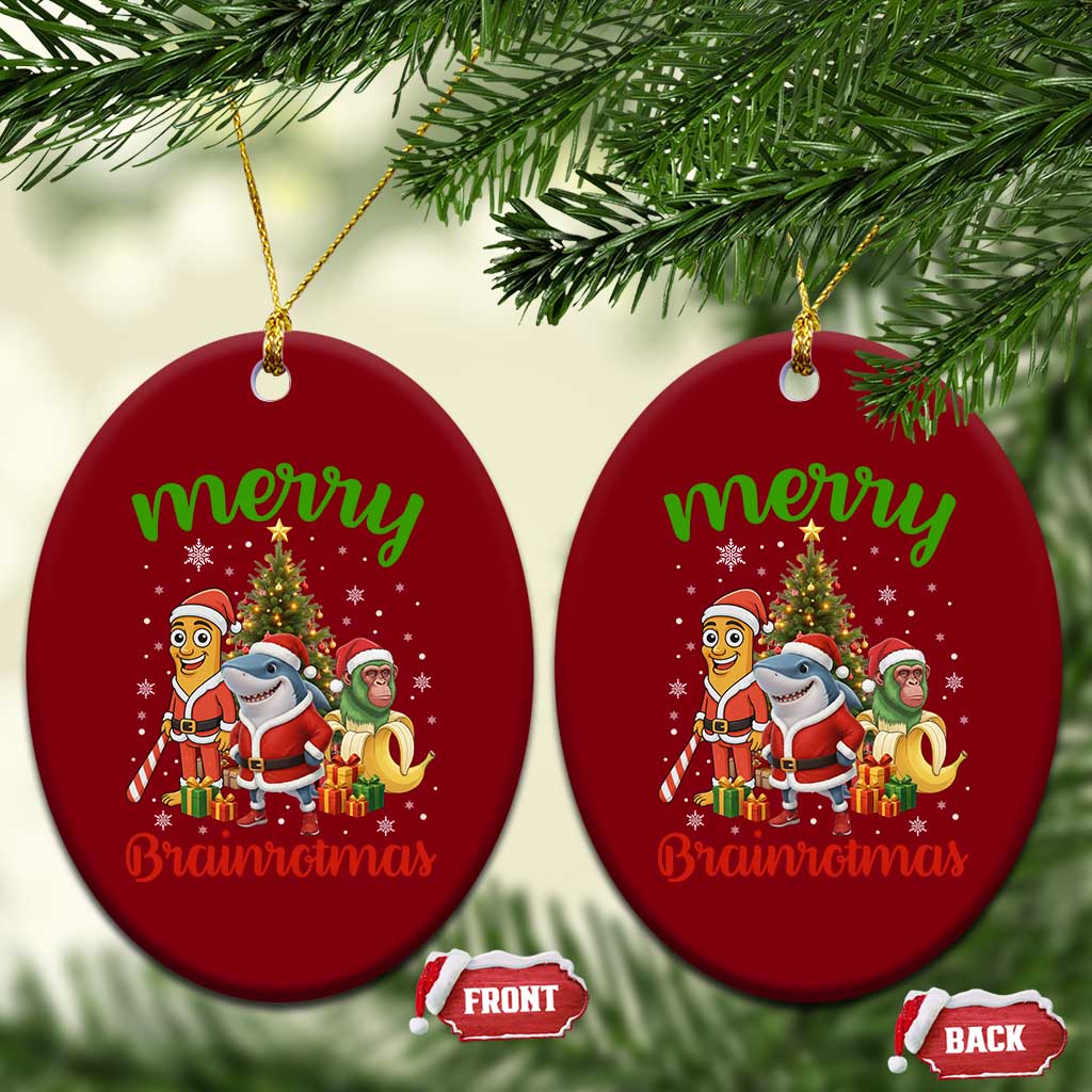 Merry Brainrotmas Ceramic Ornament Funny Italian Brainrot Meme Christmas TS12 Print Your Wear