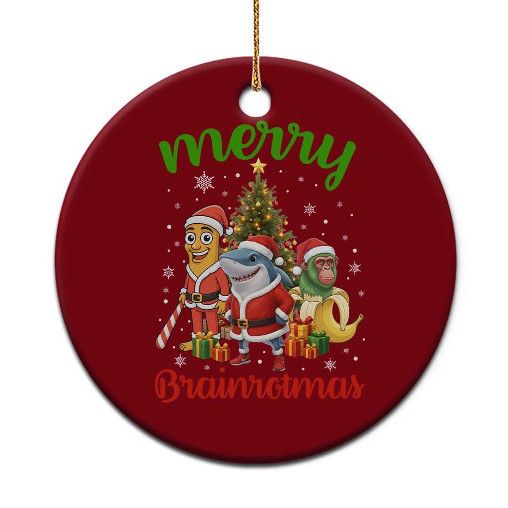 Merry Brainrotmas Ceramic Ornament Funny Italian Brainrot Meme Christmas TS12 1pc Red Print Your Wear