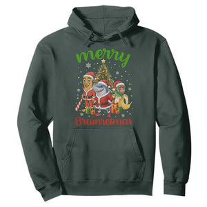 Merry Brainrotmas Hoodie Funny Italian Brainrot Meme Christmas TS12 Dark Forest Green Print Your Wear