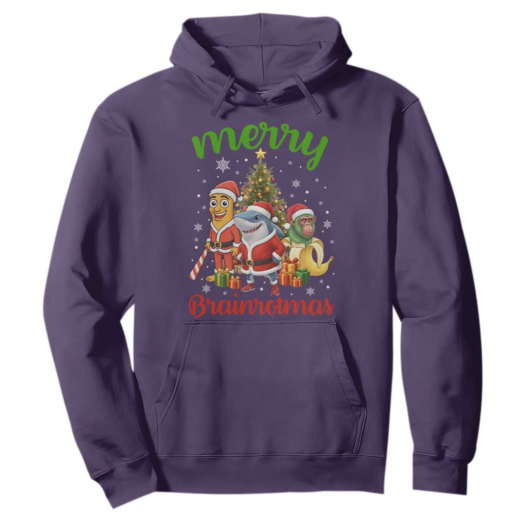 Merry Brainrotmas Hoodie Funny Italian Brainrot Meme Christmas TS12 Purple Print Your Wear